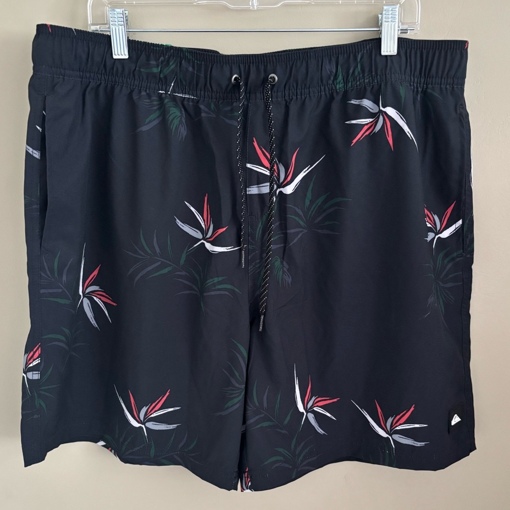 Quiksilver Black and Red Swim Shorts NWT